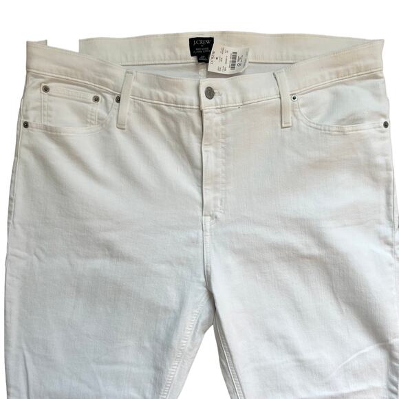 J. Crew White Mid Rise Flare Crop Jeans Raw Hem Plus size 35 NEW Tags Preppy - Picture 3 of 10
